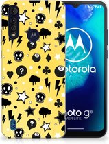 Silicone Back Cover Motorola Moto G8 Power Lite Telefoon Hoesje Punk Yellow