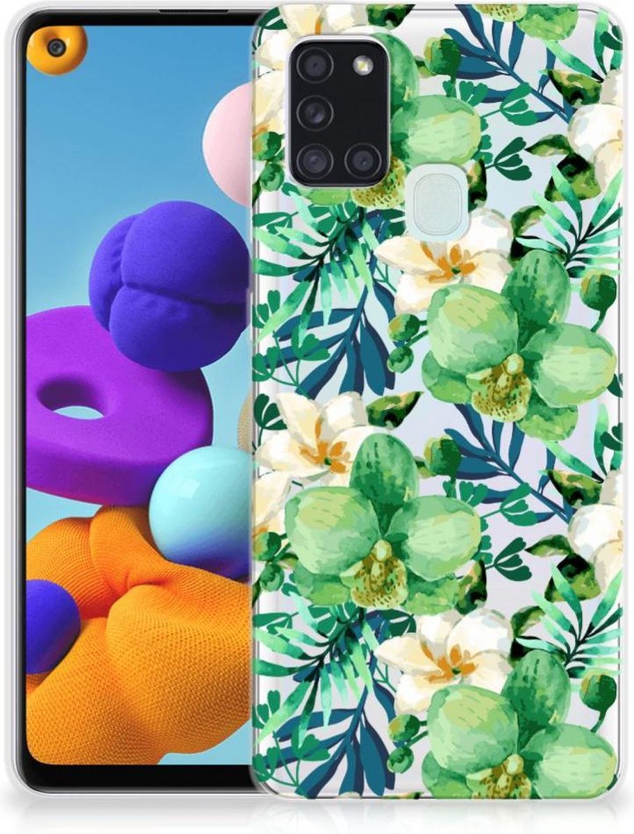 Samsung Galaxy A21s TPU Case Orchidee Groen