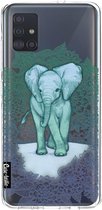 Casetastic Samsung Galaxy A51 (2020) Hoesje - Softcover Hoesje met Design - Emerald Elephant Print