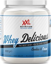 XXL Nutrition - Whey Delicious - Wei-eiwitpoeder met BCAA & Glutamine, Proteïne poeder, Eiwit shake, Whey Protein - Cookies & Cream - 450 gram