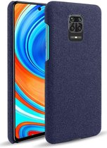 Xiaomi Redmi Note 9S / Note 9 Pro Stoffen Hoesje Back Cover Blauw