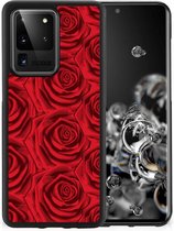 TPU Bumper Geschikt voor Samsung Galaxy S20 Ultra GSM Hoesje met Zwarte rand Red Roses