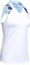 UA Zinger Sleeveless Blocked Polo-White / Blue Frost / Blue Frost