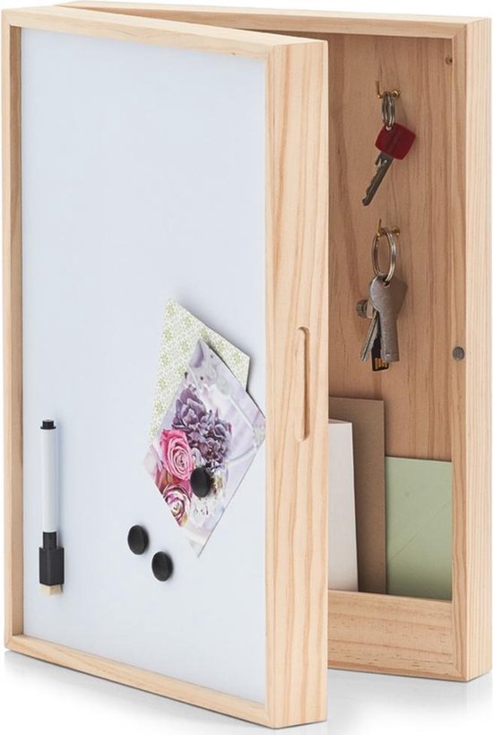 Armoire à clés pour 8 clés avec tableau magnétique 30 x 42 cm - Zeller - Home essentials - Clés suspendues - Armoires à clés - Armoires à clés avec tableau mémo