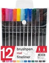 Verhaak Brushpennen Fineliner 15 Cm 12 Stuks Back To School