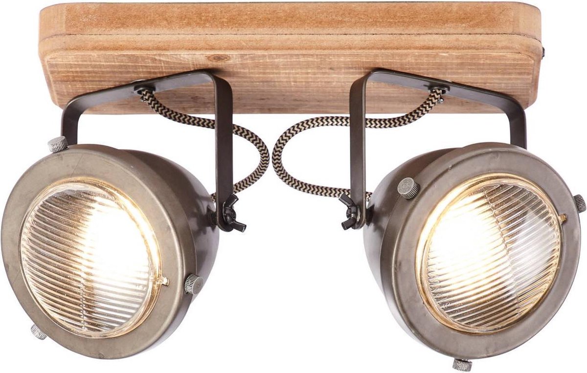 Brilliant Plafondspot Carmen Wood Hout 2xgu10
