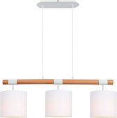 BRILLIANT lamp Eloi hanglamp 3 lampen naturel / wit | 3x A60, E27, 60W, gf normale lampen niet gespecificeerd | In hoogte verstelbaar / kabel inkortbaar | Geschikt voor LED-lampen
