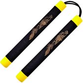 blitz Zwart gele Nunchaku met koord