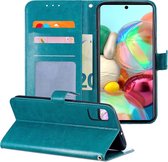 Samsung Galaxy A71 Hoesje Book Case Hoes Wallet Cover - Turquoise
