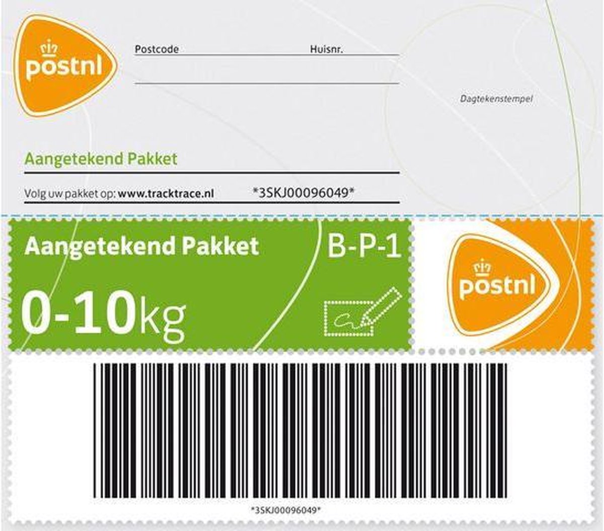 PostNL Pakketzegel Aangetekend Pakket tot 10 Kilo, Zelfklevend, Groen (set  5 stuks) | bol.com