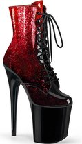 Pleaser Plateau Laarzen, Paaldans schoenen -36 Shoes- FLAMINGO-1020OMB Paaldans schoenen Rood/Bordeaux rood