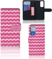Hoesje ontwerpen Huawei P40 GSM Hoesje ontwerpen Waves Pink