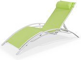 Louisa ligstoel van aluminium en textileen, kleur wit/groen