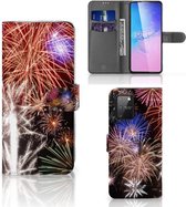 Portemonnee Hoesje Geschikt voor Samsung S10 Lite Smartphone Hoesje Kerstcadeau Vuurwerk