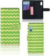 Telefoonhoesje Samsung Xcover Pro Book Case Waves Green