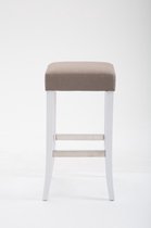 Clp Venta Set van 2 Barkrukken - Stof - Taupe - Kleur onderstel :wit