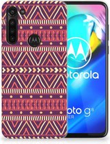 Telefoonhoesje Motorola Moto G8 Power Leuk TPU Backcase Aztec Purple