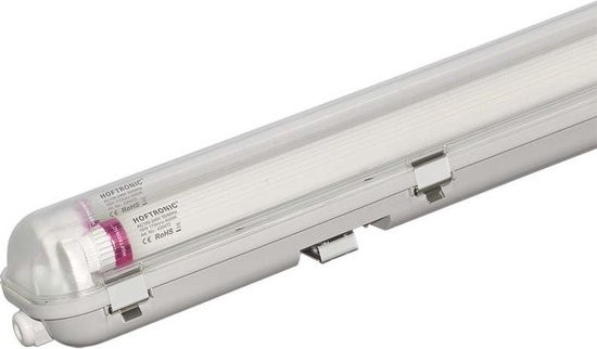 HOFTRONIC - Dubbel LED TL armatuur met lamp - 120cm - 36 Watt 6300 Lumen (175lm/W) - 6000K IP65 waterdicht voor binnen en buiten - T8 G13 fitting - Koppelbaar