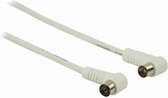 Nedis Coaxkabel | IEC (Coax) Male | IEC (Coax) Female | Vernikkeld | 90 dB | 75 Ohm | Dubbel Afgeschermd | 1.50 m | Rond | PVC | Wit | Polybag