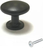 Deurknop zwart rond 5 Stuks - Diameter 27 mm - Kastknop - Meubelknop - Deurknoppen voor kasten - Kastknoppen - Meubelbeslag - Deurknopjes - Meubelknoppen