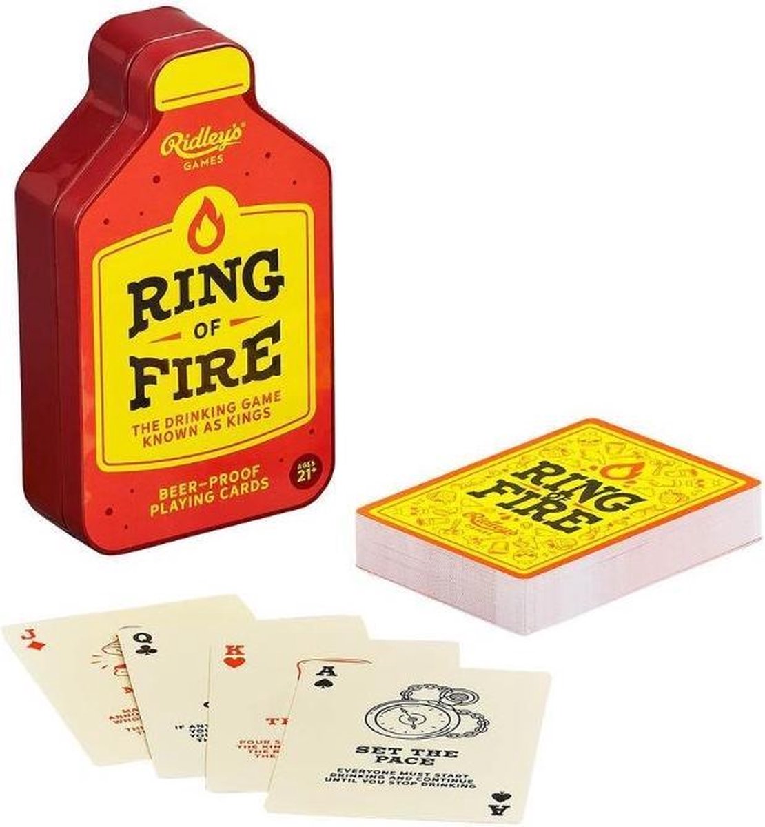 Ridley's Games Drinkkaartspel Ring Of Fire 13 X 7 Cm Pvc Rood/geel | Games  | bol.com