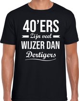 40ers zijn veel wijzer dan dertigers verjaardags t-shirt zwart voor heren 2XL