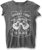 Johnny Cash Dames Tshirt -S- The Man In Black Grijs