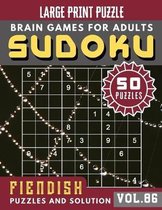 Sudoku for adults: fiendish sudoku - Sudoku Hard Brain Games for Adults Large Print Puzzle