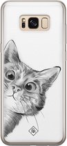 Samsung S8 hoesje siliconen - Peekaboo | Samsung Galaxy S8 case | zwart | TPU backcover transparant