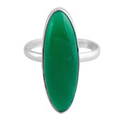 Jewelryz Helice Edelsteen ring | 925 sterling zilver met groene onyx | Maat 17