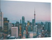 Canadian National Tower midden van de skyline van Toronto - Foto op Canvas - 150 x 100 cm