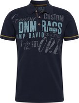 Camp David ® piqué poloshirt met artwork, donkerblauw