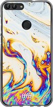 Huawei P Smart (2018) Hoesje Transparant TPU Case - Bubble Texture #ffffff