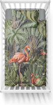 Y-NOT - Jungle Flamingo - Dekbedovertrek - Katoen - Junior - 120x150 cm - Groen