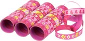 Amscan Serpentine Flowers Meisjes 13 Cm Papier Roze 3-delig