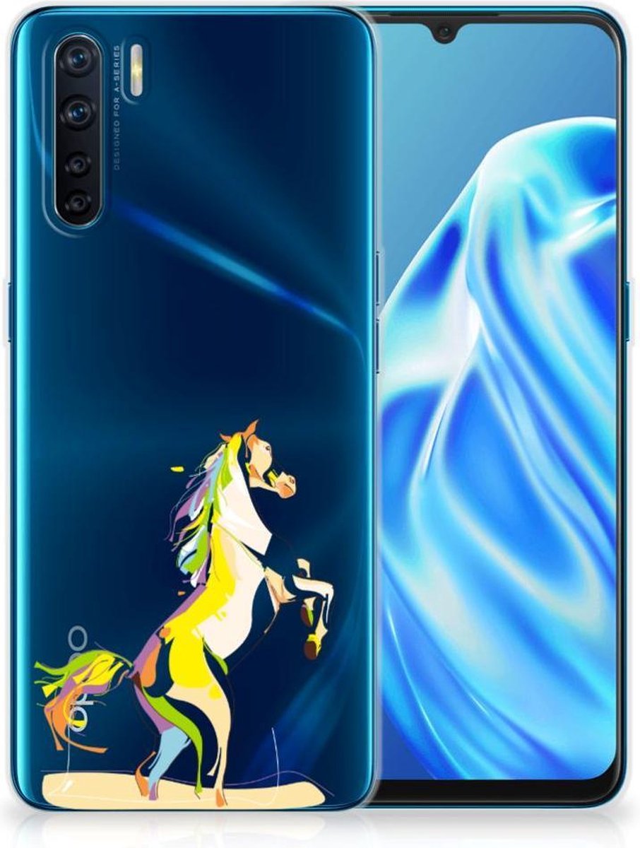Back Cover voor OPPO A91 Telefoonhoesje met Naam Horse Color