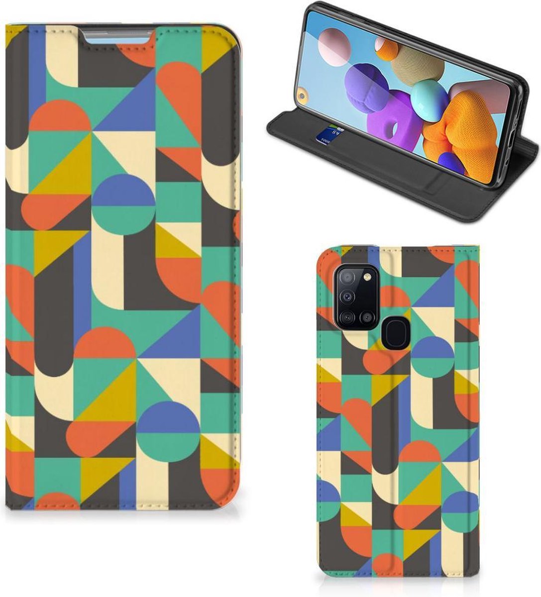 Samsung Galaxy A21s Hoesje met Magneet Funky Retro