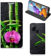 Hoesje Geschikt voor Samsung Galaxy A21s Wallet Bookcase Orchidee