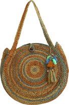 Jute tas - ronde strandtas - festivaltas - 40 cm - handgemaakte tas - Talamanca 1