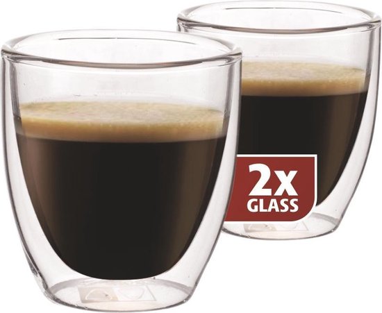 Maxxo Kleine Espressoglazen - Dubbelwandig - 2 stuks | bol.com