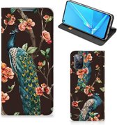 Stand Case OPPO A52 | A72 Telefoonhoesje Pauw met Bloemen