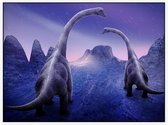 Dinosaurus langnek paar duo - Foto op Akoestisch paneel - 160 x 120 cm