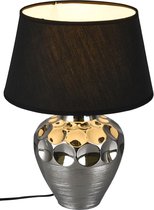 LED Tafellamp - Tafelverlichting - Trion Lunda - E27 Fitting - Rond - Mat Zilver - Keramiek - BES LED