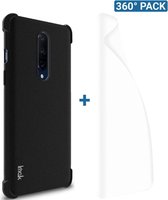 IMAK OnePlus 8 Hoesje Flexibel TPU met Screenprotector Matte Zwart