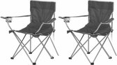 Set van 2x stuks grijze opvouwbare campingstoelen 50 x 50 x 80 cm - Vissers stoelen