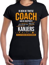 Trotse coach van kanjers cadeau t-shirt zwart voor dames -  kado voor een sport  / coach L