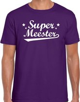 Super meester cadeau t-shirt paars heren XL