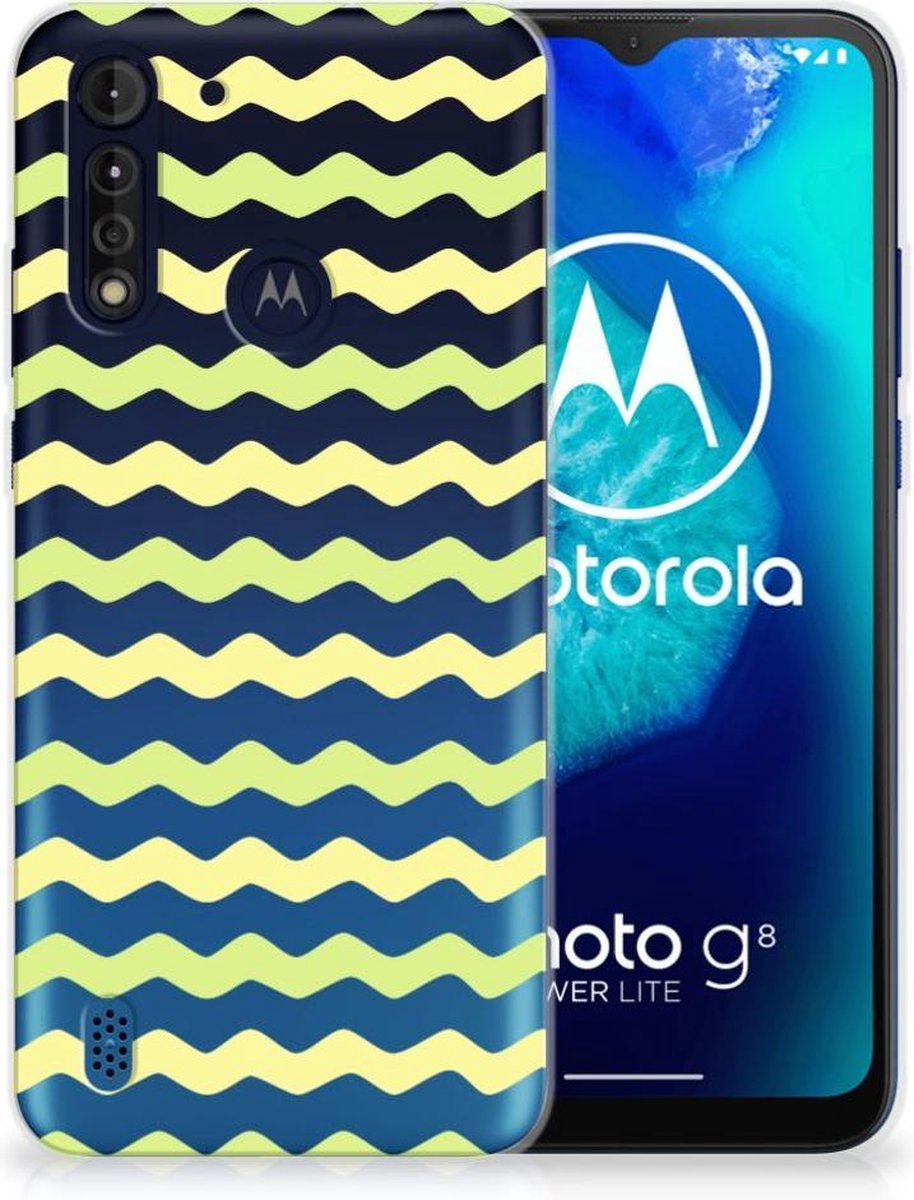 Motorola Moto G8 Power Lite TPU bumper Waves Yellow