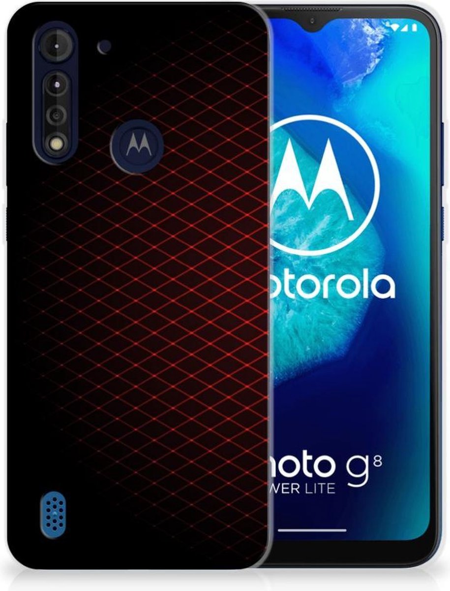 Motorola Moto G8 Power Lite TPU bumper Geruit Rood