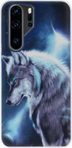 ADEL Siliconen Back Cover Softcase Hoesje Geschikt voor Huawei P30 Pro - Wolf